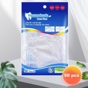 Effectieve reiniging Privé Label Hoge kwaliteit 50 stks Dental Floss Pick OEM-tas Verpakking Dental Floss